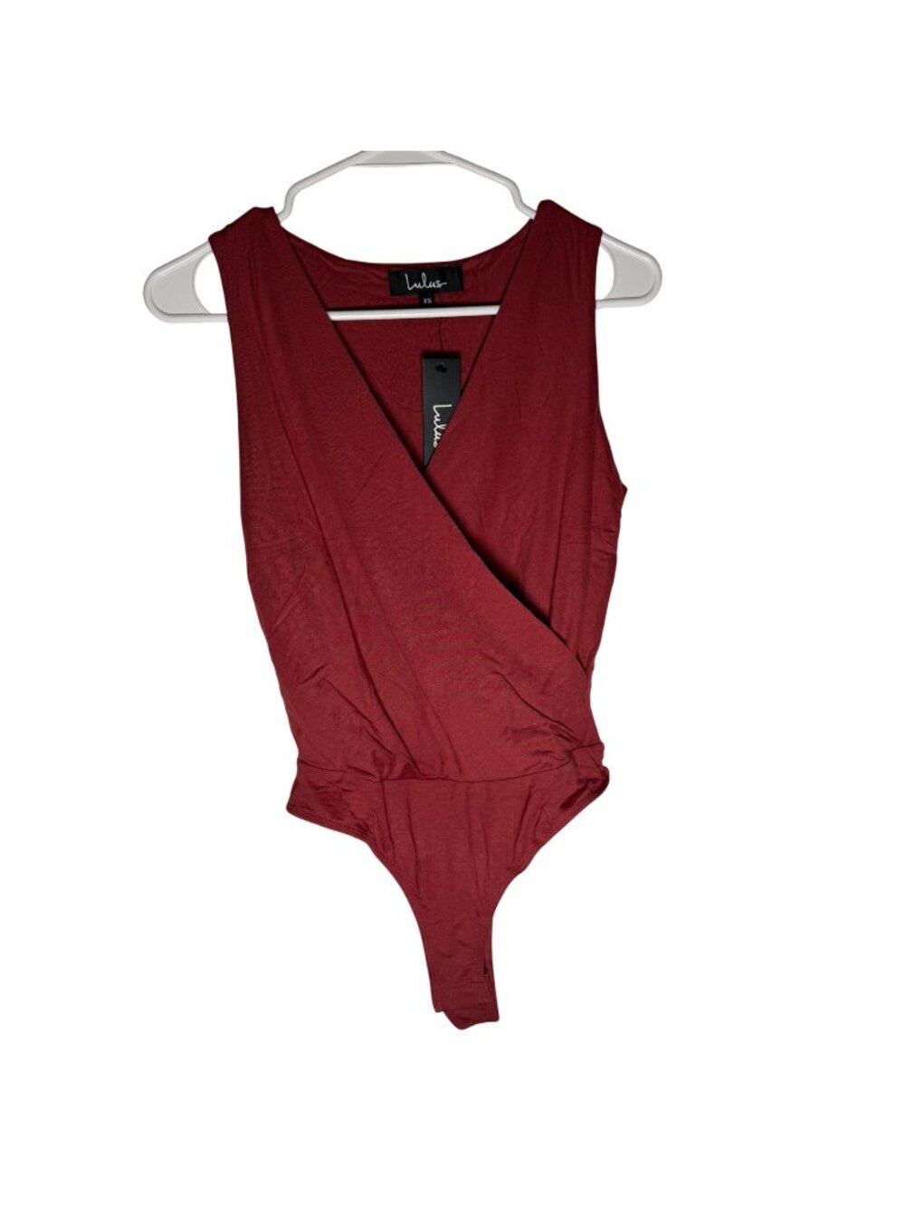 Lulus Surplice Wrap Thong Bodysuit Red Size XS NWT